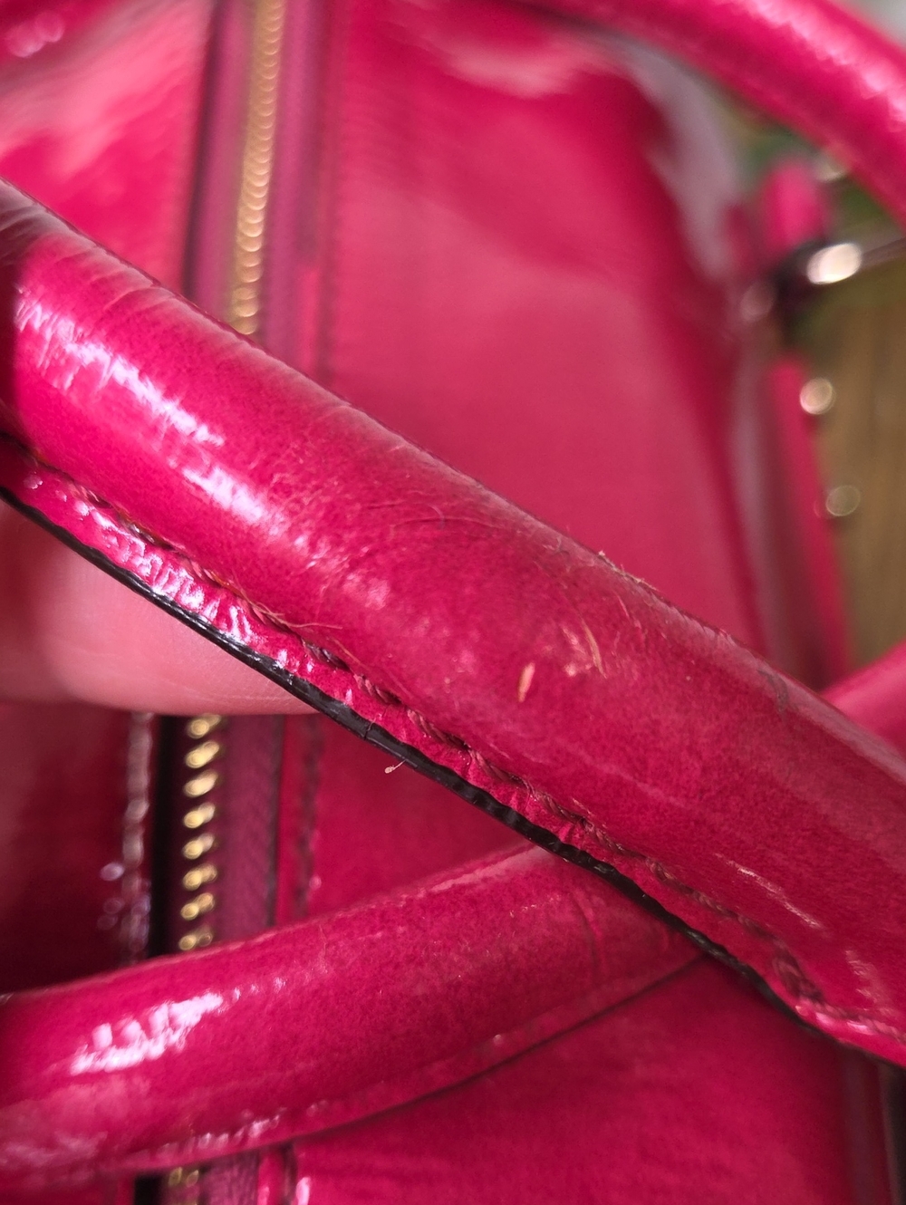 kate spade. Hot Pink Patent Leather Satchel with Gold Hardware. Beautiful - Picture 14 of 16